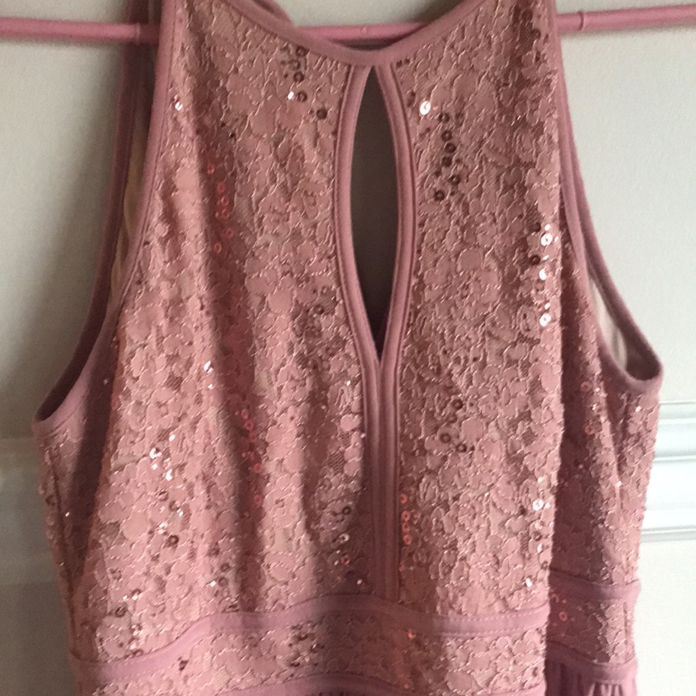 Blush chiffon and sparkle gown